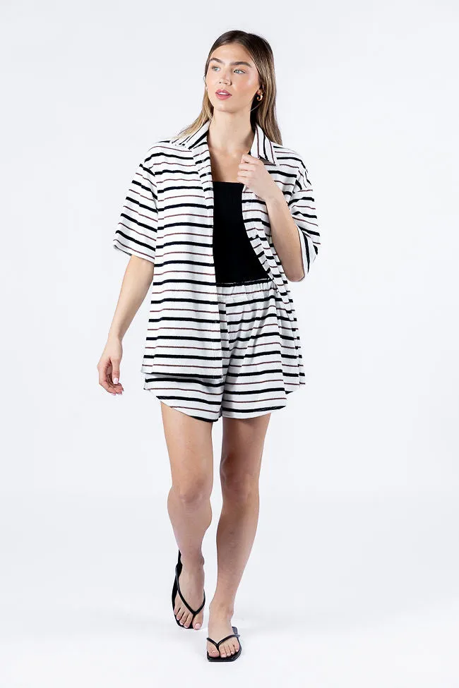 Backyard Hangout Neutral Striped Terrycloth Set FINAL SALE