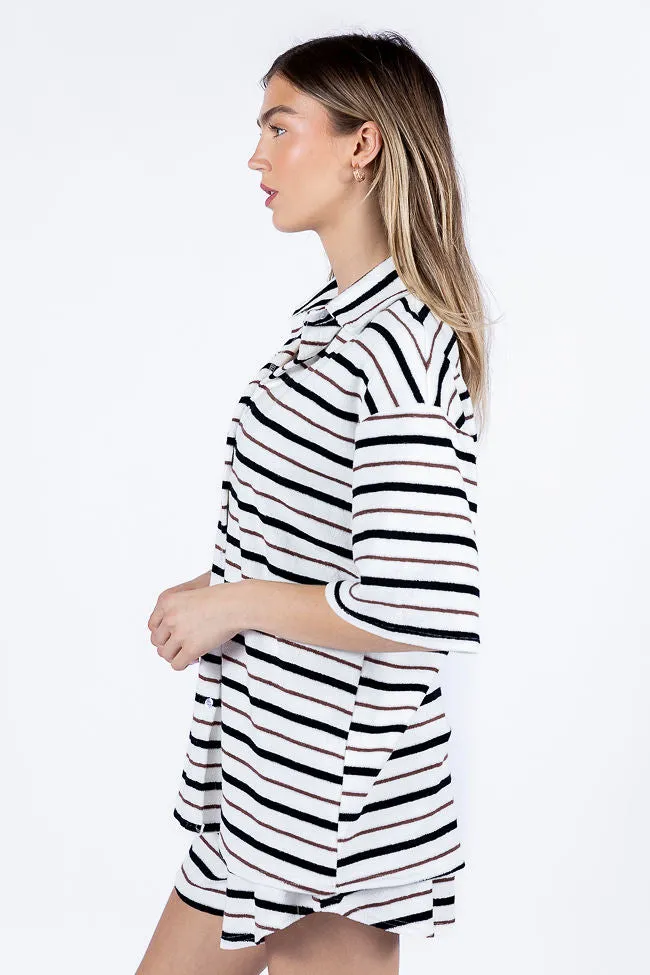 Backyard Hangout Neutral Striped Terrycloth Set FINAL SALE