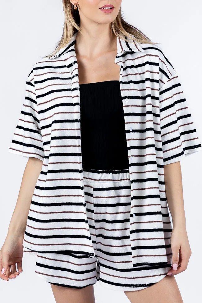 Backyard Hangout Neutral Striped Terrycloth Set FINAL SALE