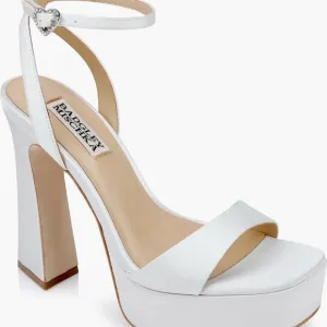 Badgley Mischka Caia White Platform Sandals