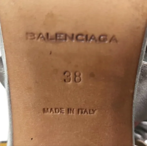 BALENCIAGA | Satin / Suede / Patent Leather Heeled Sandals in Size EU 38 / US 8