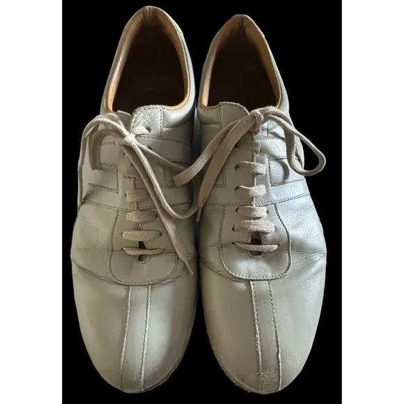 Bally Free Men’s Athletic Shoes Size Medium 10.5 E Beige Leather Chic Sneakers