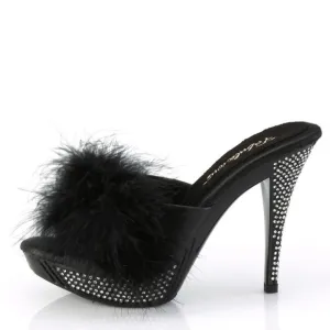 Barbie Barbiecore Platform Marabou Slipper Rhinestone High Heel Shoes