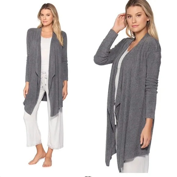 Barefoot Dreams Chic Lite Bamboo Grey Calypso Wrap Cardigan