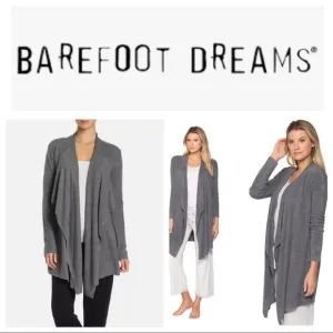 Barefoot Dreams Chic Lite Bamboo Grey Calypso Wrap Cardigan