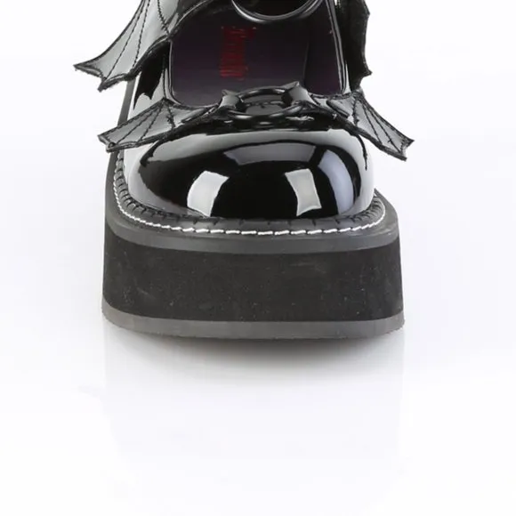 Bat Wings Platform Maryjane Gothic Shoes