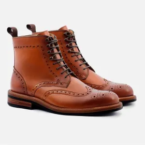 Beckett Simonon Nolan Brogue Boots Men’s Brown Leather Brogue Boots Size 91/2