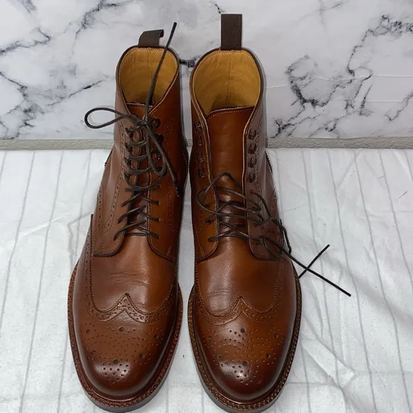 Beckett Simonon Nolan Brogue Boots Men’s Brown Leather Brogue Boots Size 91/2