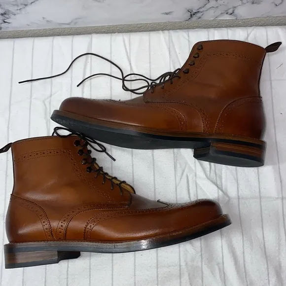 Beckett Simonon Nolan Brogue Boots Men’s Brown Leather Brogue Boots Size 91/2
