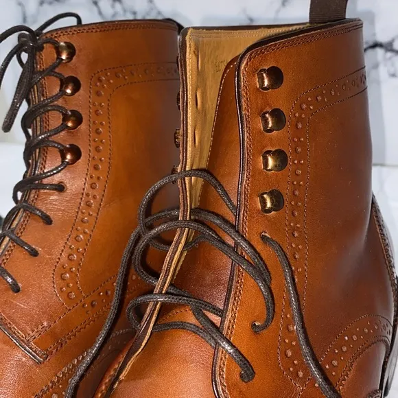 Beckett Simonon Nolan Brogue Boots Men’s Brown Leather Brogue Boots Size 91/2