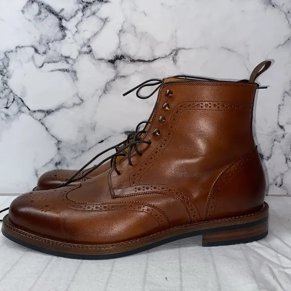 Beckett Simonon Nolan Brogue Boots Men’s Brown Leather Brogue Boots Size 91/2