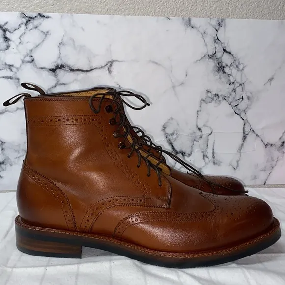 Beckett Simonon Nolan Brogue Boots Men’s Brown Leather Brogue Boots Size 91/2