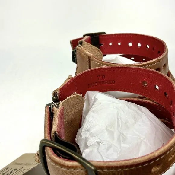 Bed Stu Artemis Sandals Tan Rustic Leather Boho Gladiator Size 7 NIB