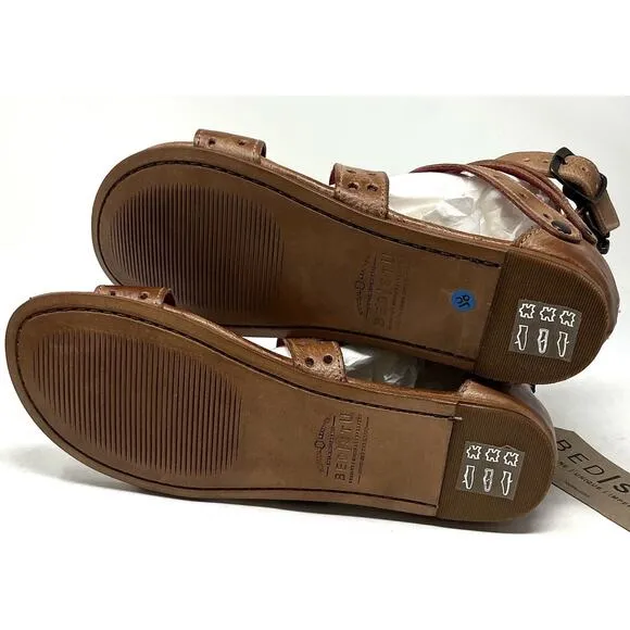 Bed Stu Artemis Sandals Tan Rustic Leather Boho Gladiator Size 7 NIB