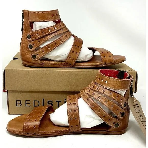 Bed Stu Artemis Sandals Tan Rustic Leather Boho Gladiator Size 7 NIB