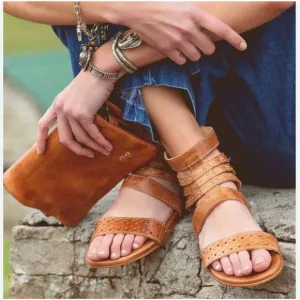 Bed Stu Artemis Sandals Tan Rustic Leather Boho Gladiator Size 7 NIB