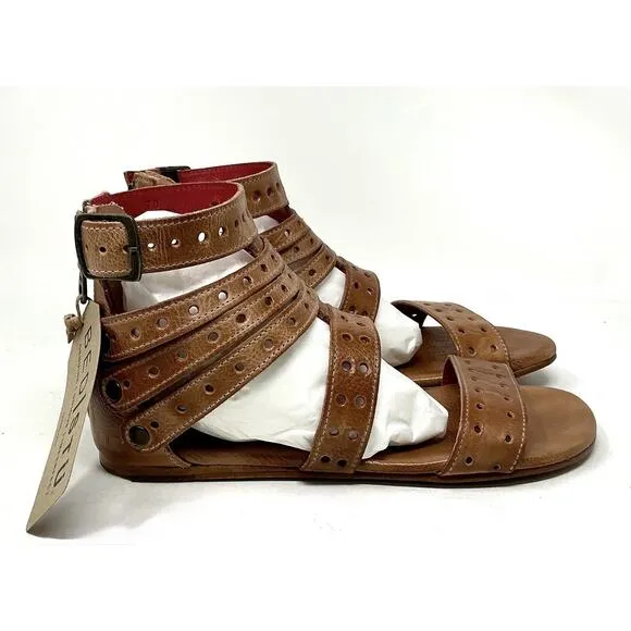 Bed Stu Artemis Sandals Tan Rustic Leather Boho Gladiator Size 7 NIB