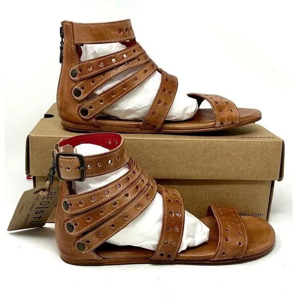 Bed Stu Artemis Sandals Tan Rustic Leather Boho Gladiator Size 7 NIB