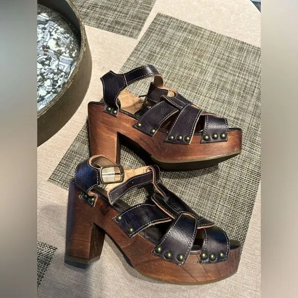 Bed Stu leather Platform heel Sandals Women's 7