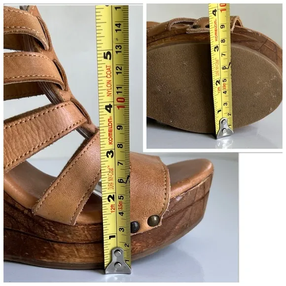 Bed Stu Olinda Wedge Natural Driftwood Camel Bohemian Gladiator Shoes Size 7