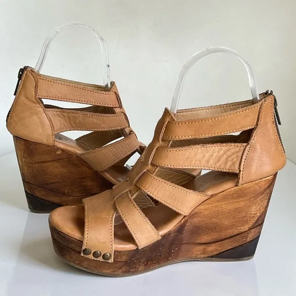 Bed Stu Olinda Wedge Natural Driftwood Camel Bohemian Gladiator Shoes Size 7