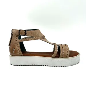 BED STU Roan Posey II Brown Antiqued Braid Leather Boho Platform Sandals Size 10