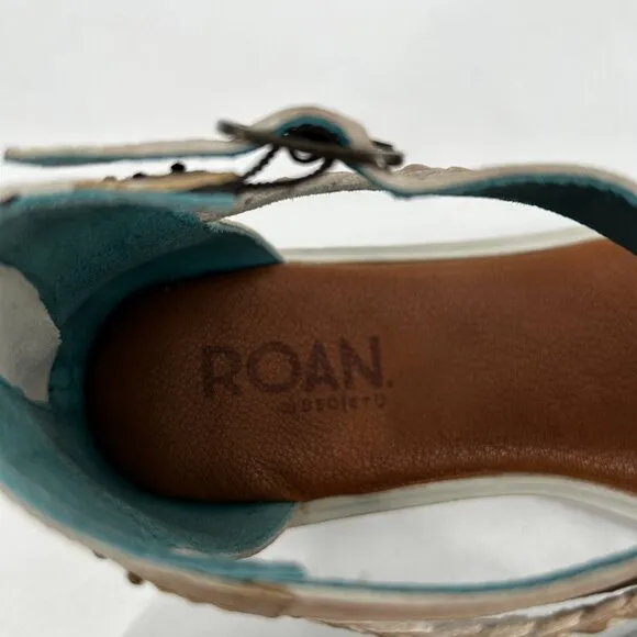 BED STU Roan Posey II Brown Antiqued Braid Leather Boho Platform Sandals Size 10