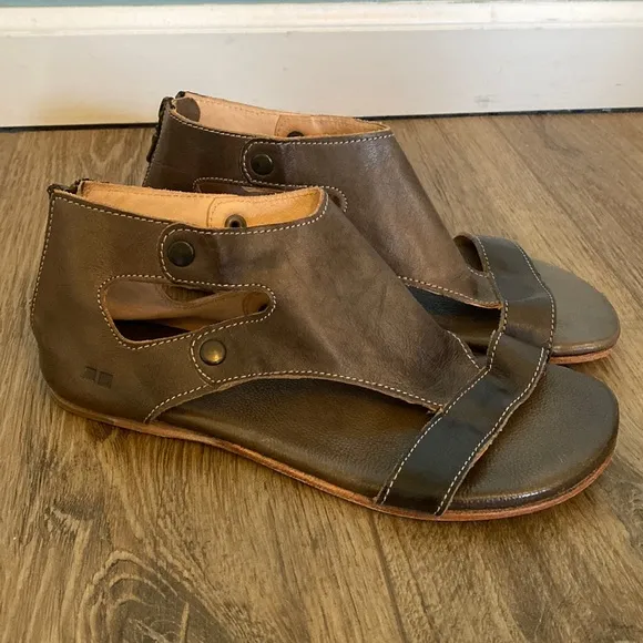 Bed Stu Soto rustic taupe gladiator leather sandals 9.5 boho earthy lagenlook