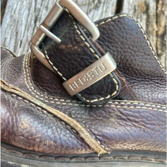 Bed Stu Vintage 90’s Mens Brown Leather Boots with Adjustable Buckle Strap Sz 43