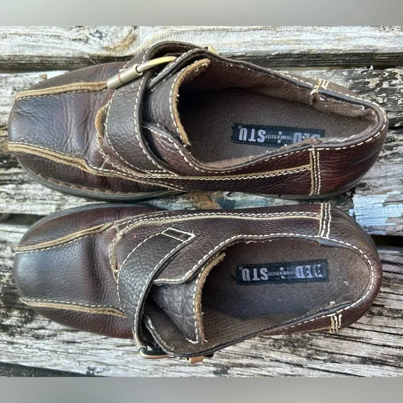 Bed Stu Vintage 90’s Mens Brown Leather Boots with Adjustable Buckle Strap Sz 43