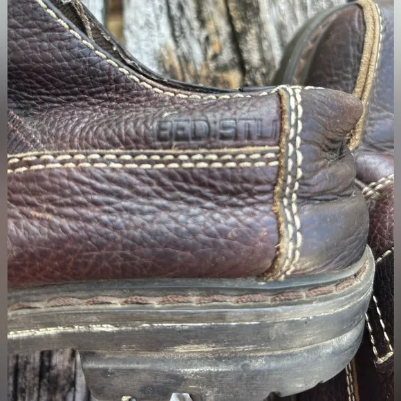 Bed Stu Vintage 90’s Mens Brown Leather Boots with Adjustable Buckle Strap Sz 43