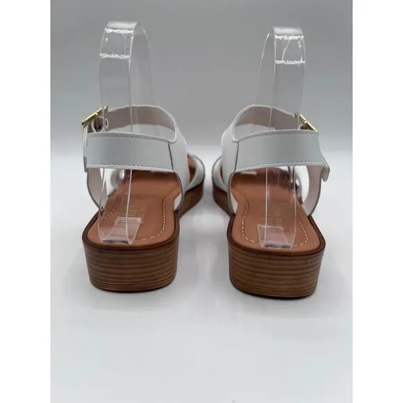 BELLA VITA SANDALS WOMENS 'CAR-ITALY' BUCKLE WEDGE WHITE LEATHER WOMENS 7M NEW