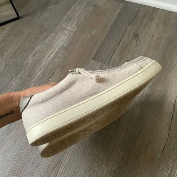 Billy Footwear Sneaker Shoes Zipper Canvas Tan Gray Beige Made Size 8.5