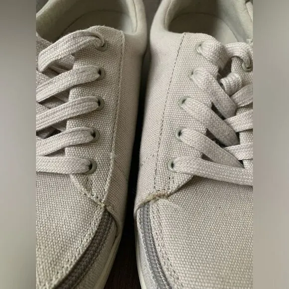 Billy Footwear Sneaker Shoes Zipper Canvas Tan Gray Beige Made Size 8.5