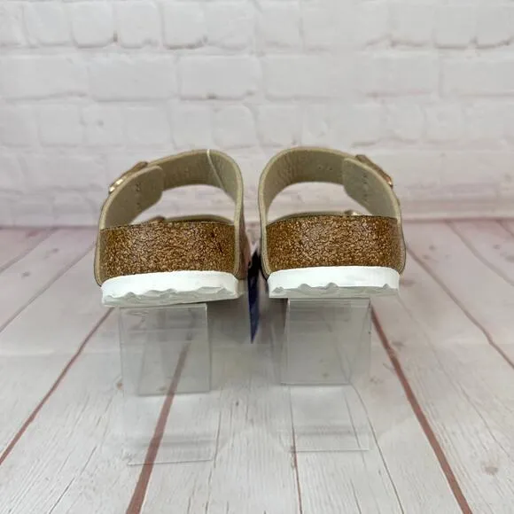 Birkenstock Arizona Gator Gleam Two Strap Copper Sandals Mens Sz 4/Women’s Sz 6