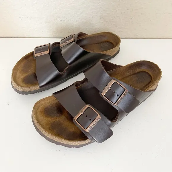 Birkenstock Arizona Oiled Leather Brown Sandals Size 40/9
