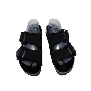 Birkenstock Arizona Shearling Fur Suede Sandals City Black Womens 40 US 9