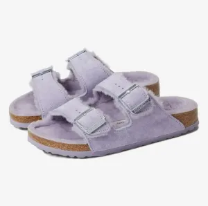 Birkenstock Arizona Shearling Purple Fog / Purple Fog Suede Sandals