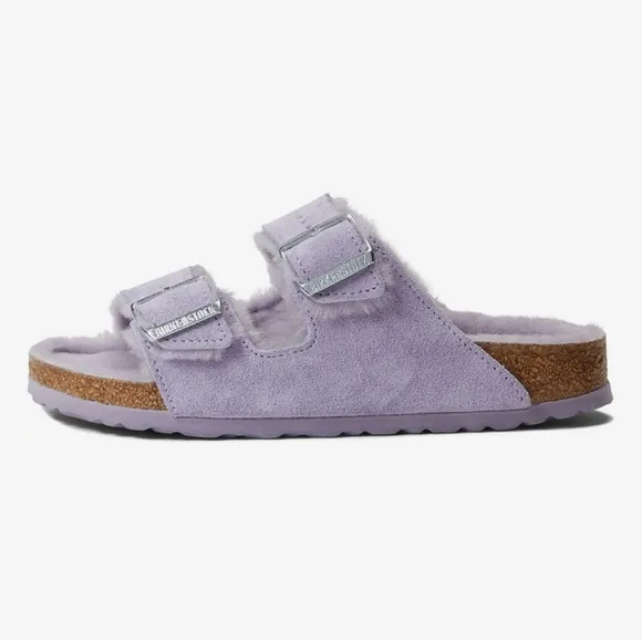 Birkenstock Arizona Shearling Purple Fog / Purple Fog Suede Sandals