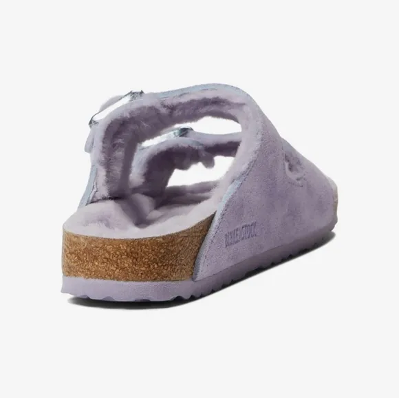 Birkenstock Arizona Shearling Purple Fog / Purple Fog Suede Sandals