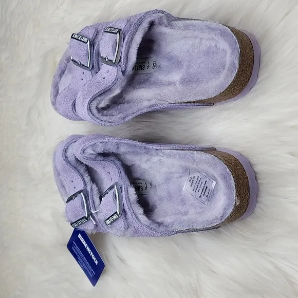 Birkenstock Arizona Shearling Purple Fog / Purple Fog Suede Sandals