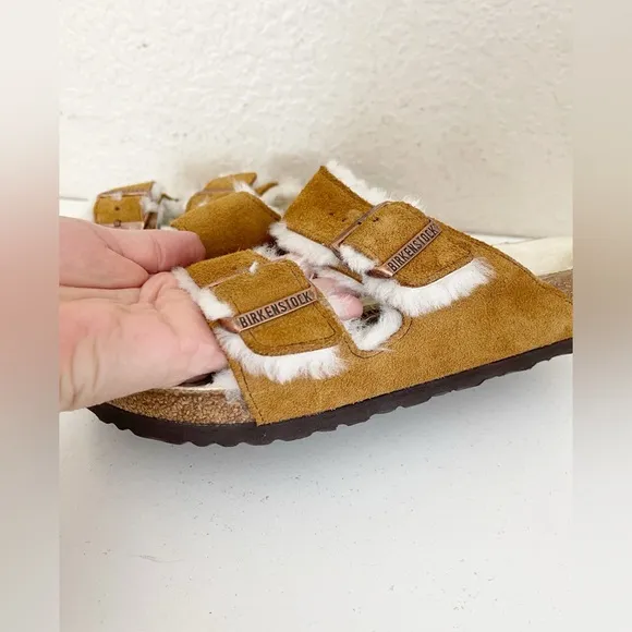 Birkenstock Arizona Shearling Slide Sandal. 8/39