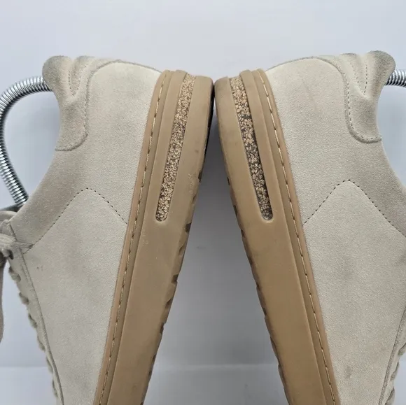 Birkenstock | Bend 'Sandcastle' tan suede monochrome lace-up sneakers | WMS 7