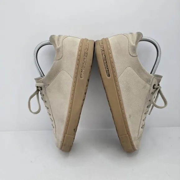 Birkenstock | Bend 'Sandcastle' tan suede monochrome lace-up sneakers | WMS 7