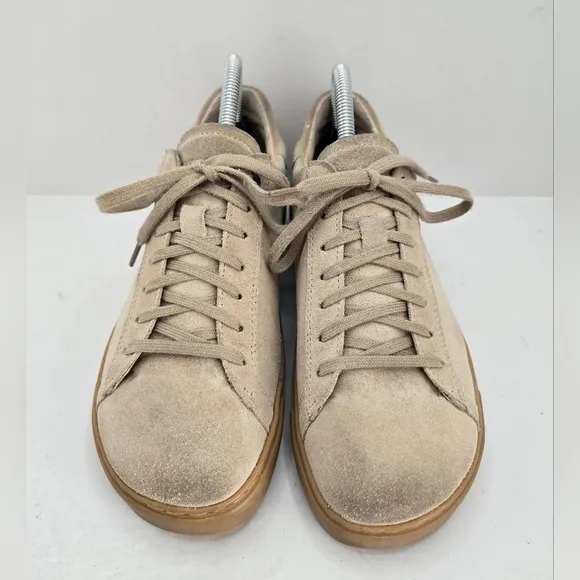 Birkenstock | Bend 'Sandcastle' tan suede monochrome lace-up sneakers | WMS 7