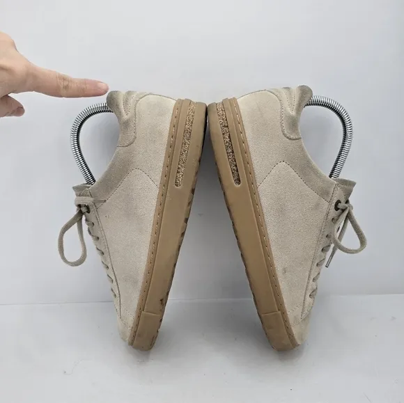 Birkenstock | Bend 'Sandcastle' tan suede monochrome lace-up sneakers | WMS 7