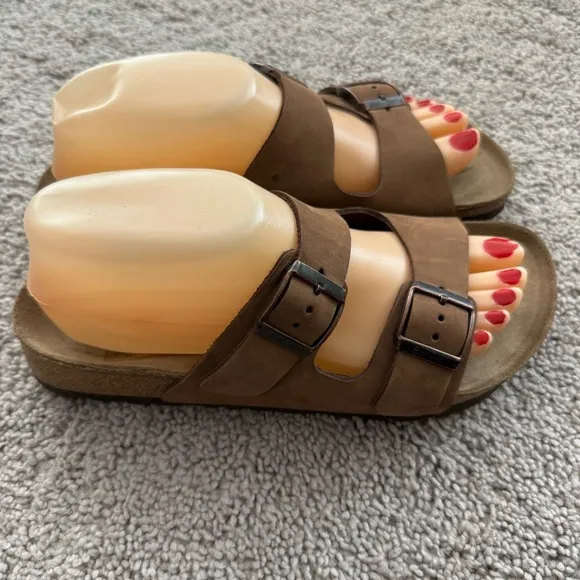 Birkenstock Betula Leather Brown Double-Strap Sandals Size 7 Coachella Boho