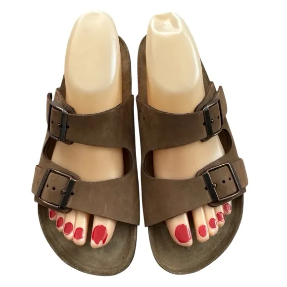 Birkenstock Betula Leather Brown Double-Strap Sandals Size 7 Coachella Boho