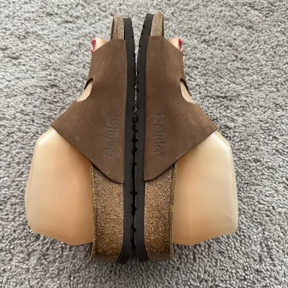 Birkenstock Betula Leather Brown Double-Strap Sandals Size 7 Coachella Boho