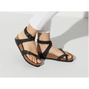 BIRKENSTOCK Black Strappy Birko Flor Women's Sandals Size EU 37, US 6 - 6.5